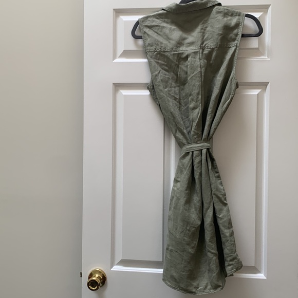 Army Green Button up Dress - Picture 2 of 6